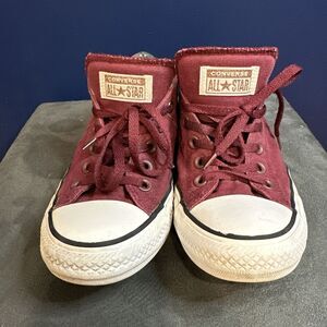 Size 11 - Converse All Star OX Maroon padded tongue, plaid interior‎